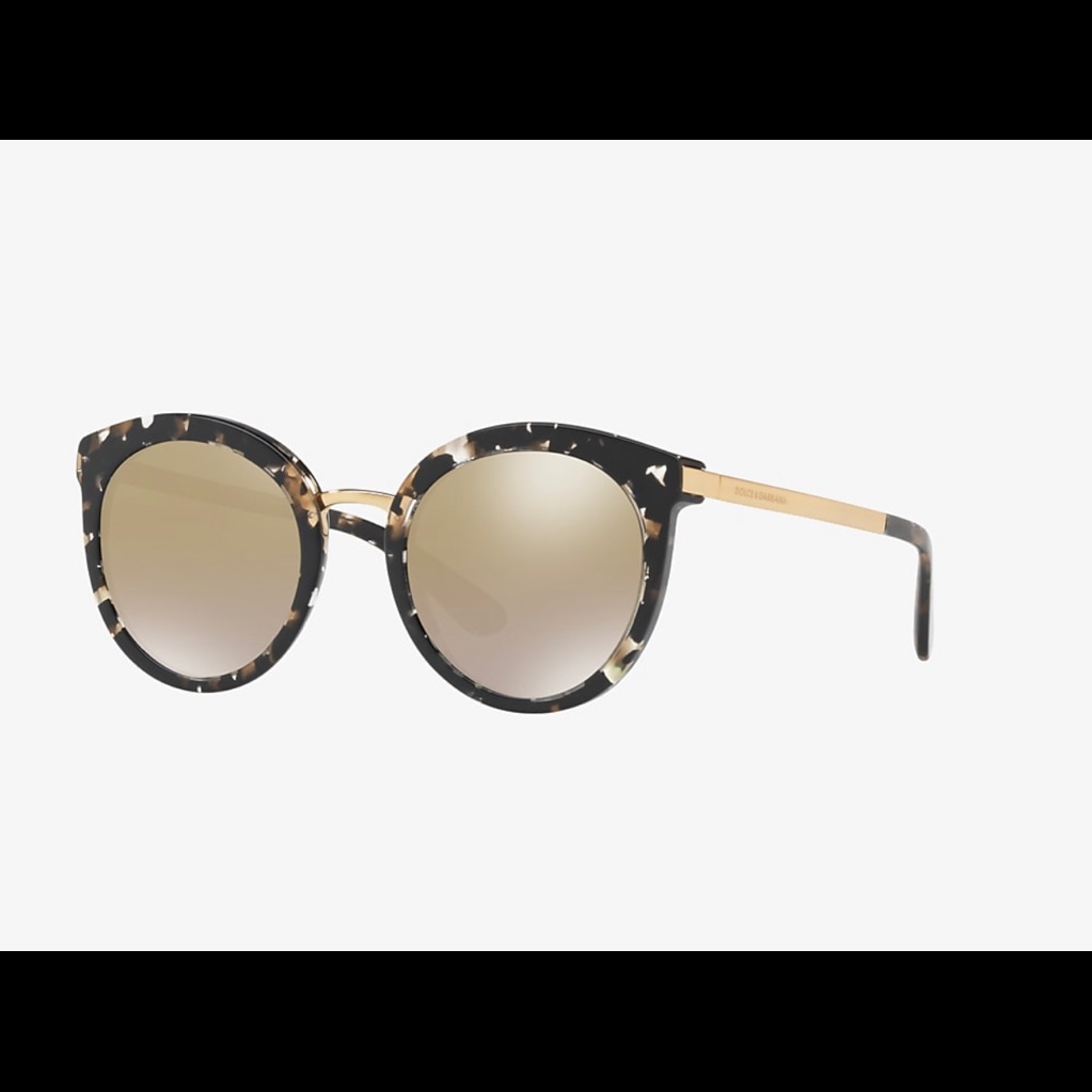 New In Box Dark Tortoise Dolce&Gabbana Sunglasses With Brown Gradient Flash Lens